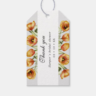 Watercolor tulips thank you gift tags