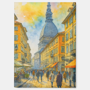 Watercolor Turin Italy – Mole Antonelliana City Magnet