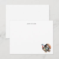 Watercolor Turkey Bird Personalised Flat