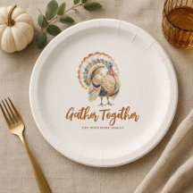Watercolor Turkey Thanksgiving Friendsgiving Fall