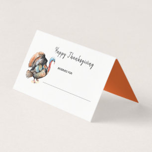 Watercolor Turkey Thanksgiving place card