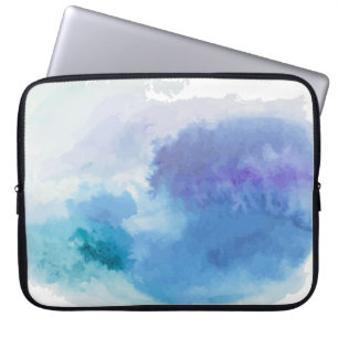Watercolor turquoise blue violet laptop sleeve