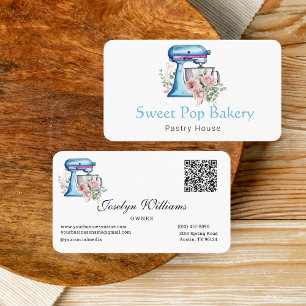 Watercolor Turquoise Mixer Bakery Business Card