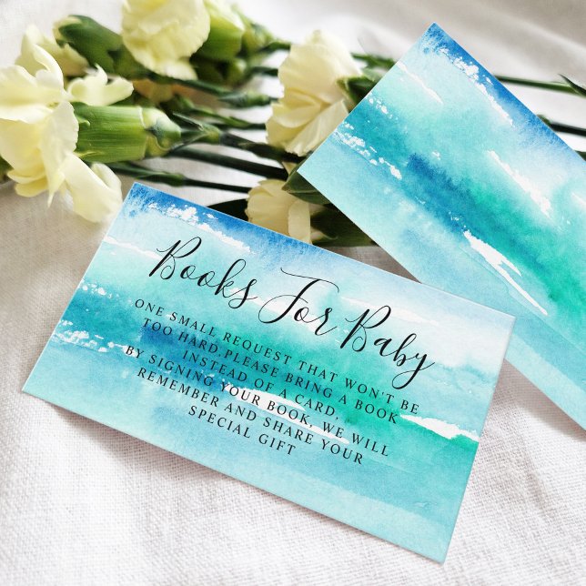 Watercolor Turquoise Ocean Book Request   Enclosure Card (Creator Uploaded)