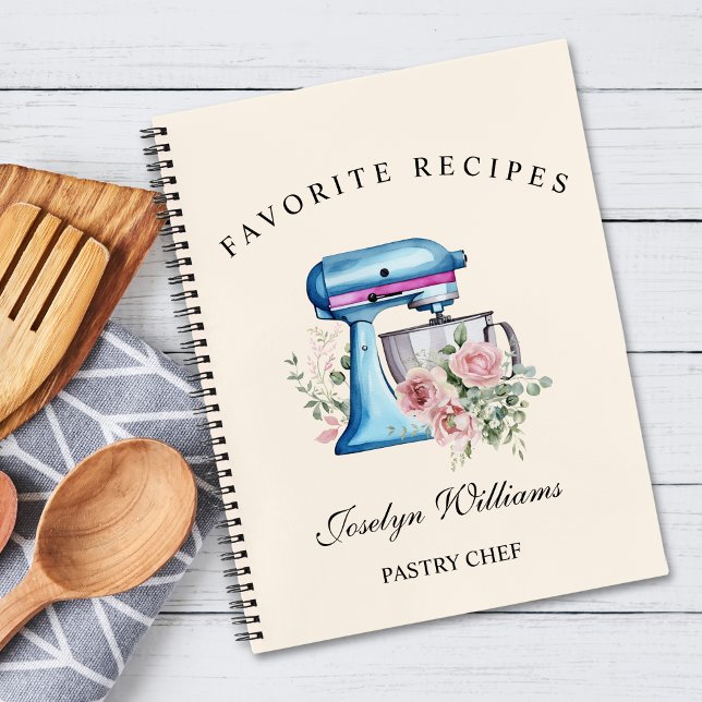 Watercolor Turquoise Stand Mixer Recipe Notebook (Creator Uploaded)