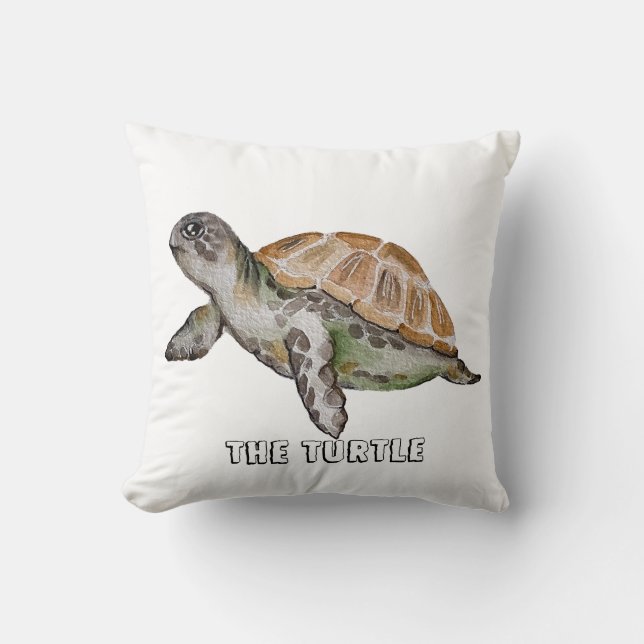 Watercolor Turtle Cushion (Front)