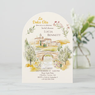 Watercolor Tuscany Countryside Bridal Shower Invitation