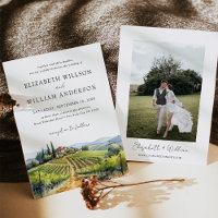 Watercolor Tuscany Italy Destination Wedding Photo