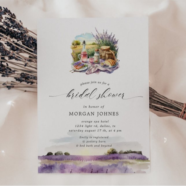 Watercolor Tuscany Lavender Bridal Shower Invite  (Creator Uploaded)