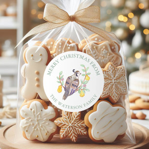 Watercolor Twelve Days of Christmas Gift Classic Round Sticker