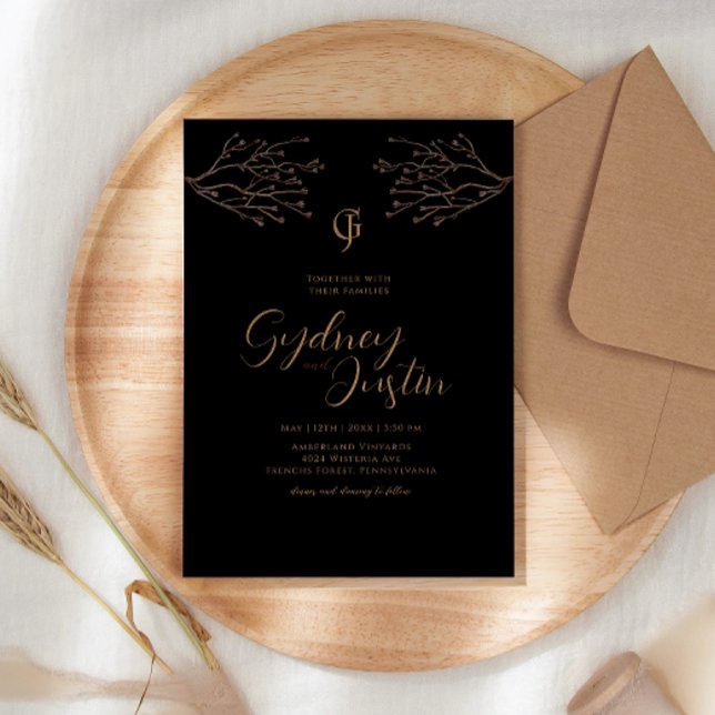Watercolor Twigs Winter Wedding Party Invitation (Creator Uploaded)