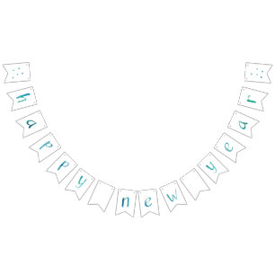 Watercolor Typography Happy New Year design Bunting