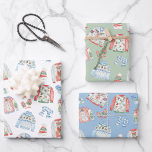 Watercolor Ugly Christmas Sweaters Wrapping Paper