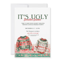 Watercolor Ugly Sweater Christmas Party