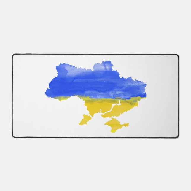 Watercolor Ukrainian map Desk Mat (Front)