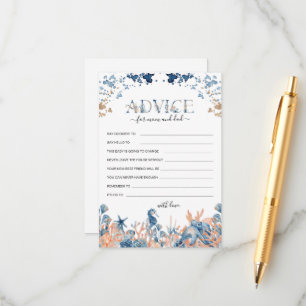 Watercolor Under-the-Sea Baby Shower Advice Card