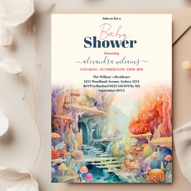 Watercolor Under the Sea Baby Shower Invitation (Creator Uploaded)