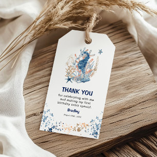 Watercolor Under-the-Sea Birthday Thank You Favour Gift Tags