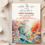 Watercolor Under the Sea Friends Kids Birthday Invitation<br><div class="desc">Unleash the magic of your little one's first milestone with our Unicorn 1st Birthday Invitation. Crafted with whimsical illustrations and vibrant colours, this enchanting invitation sets the tone for a celebration filled with joy and wonder. The front showcases a charming baby unicorn surrounded by shimmering stars, creating an irresistible allure...</div>