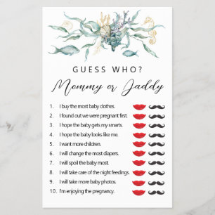 Watercolor Under the Sea Jellyfish Guess Who Game Flyer