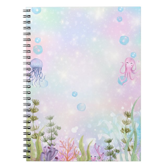 Watercolor Under the Sea Mermaid Notebook (Front)