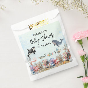 Watercolor under the sea neutral Baby Shower Favour Bag