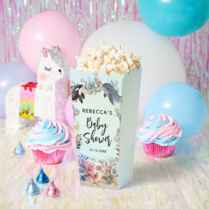 Watercolor under the sea neutral Baby Shower Favour Box