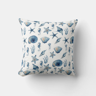 Watercolor Under The Sea Pattern Cushion