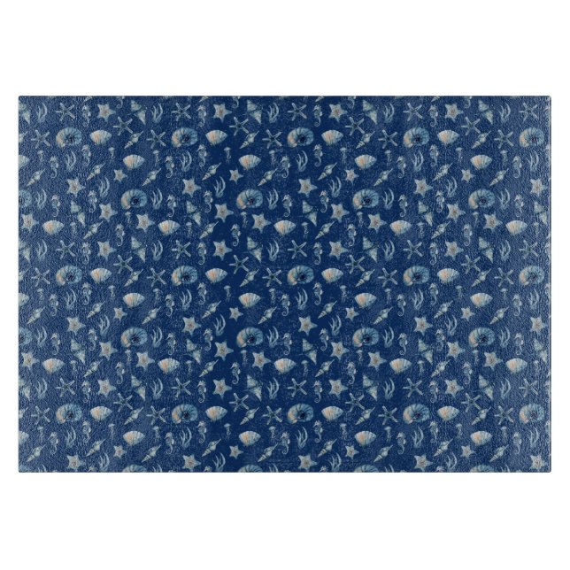 Watercolor Under The Sea Pattern Cutting Board (Front)