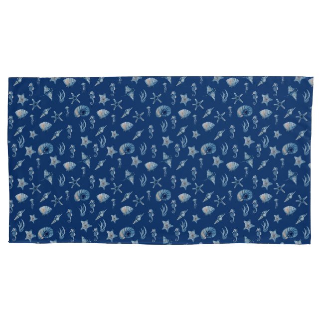 Watercolor Under the Sea Pattern Pillowcase (Front)