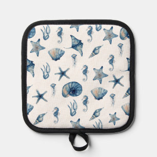 Watercolor Under The Sea Pattern Pot Holder