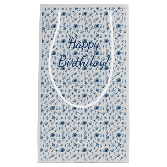 Watercolor Under The Sea Pattern Small Gift Bag (Front)