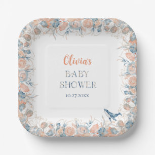 Watercolor Under the Sea Whale Baby Shower Paper Plate