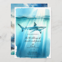 Watercolor Underwater Ocean Shark Aquarium Wedding