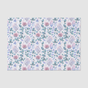 Watercolor Unicorn Crystals & Roses Pattern Tissue Paper