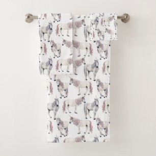 Watercolor Unicorn Fairy Tale Pattern Bath Towel Set
