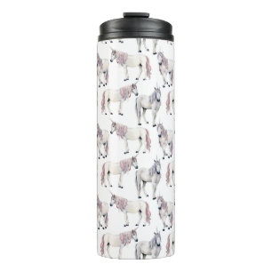 Watercolor Unicorn Fairy Tale Pattern Thermal Tumbler