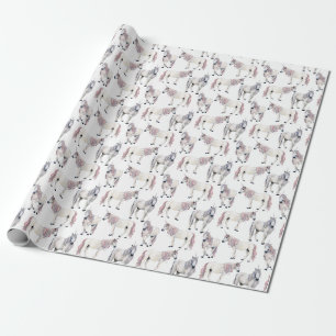 Watercolor Unicorn Fairy Tale Pattern Wrapping Paper