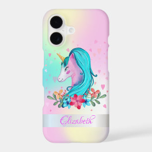 Watercolor Unicorn,Flowers,Hearts,Holographic