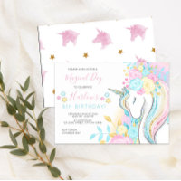Watercolor Unicorn Magical Day Girl's Birthday