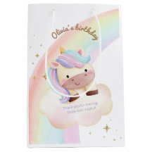Watercolor Unicorn Rainbow Party Favour Bag