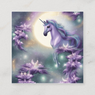 Watercolor Unicorn Square Business Card