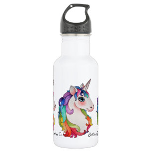 Watercolor Unicorn With Rainbow Hair 532 Ml Water Bottle