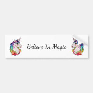 Watercolor Unicorn With Rainbow Hair Bumper Sticker