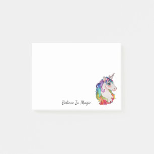 Watercolor Unicorn With Rainbow Hair Post-it Notes