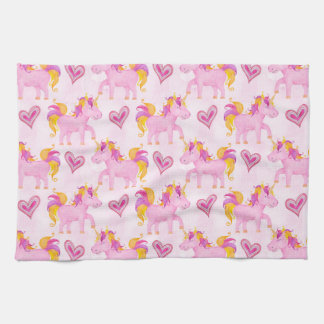 Watercolor Unicorns Tea Towel