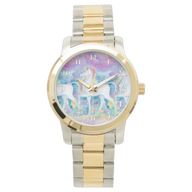 Watercolor Unicorns Watch (Front)