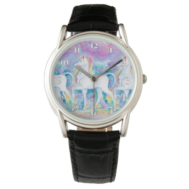 Watercolor Unicorns Watch (Front)
