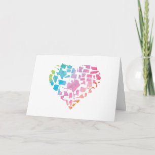 Watercolor United States Heart Card