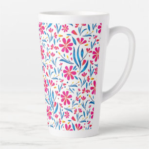 Watercolor Uplifting Floral Pattern Latte Mug